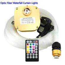 16 Вт RGBW музыкальный активный мерцающий оптоволоконный светильник для занавесок водопад наборы 450 шт.* 0,75 мм* 3 м с 28 клавишами музыкального контроллера
