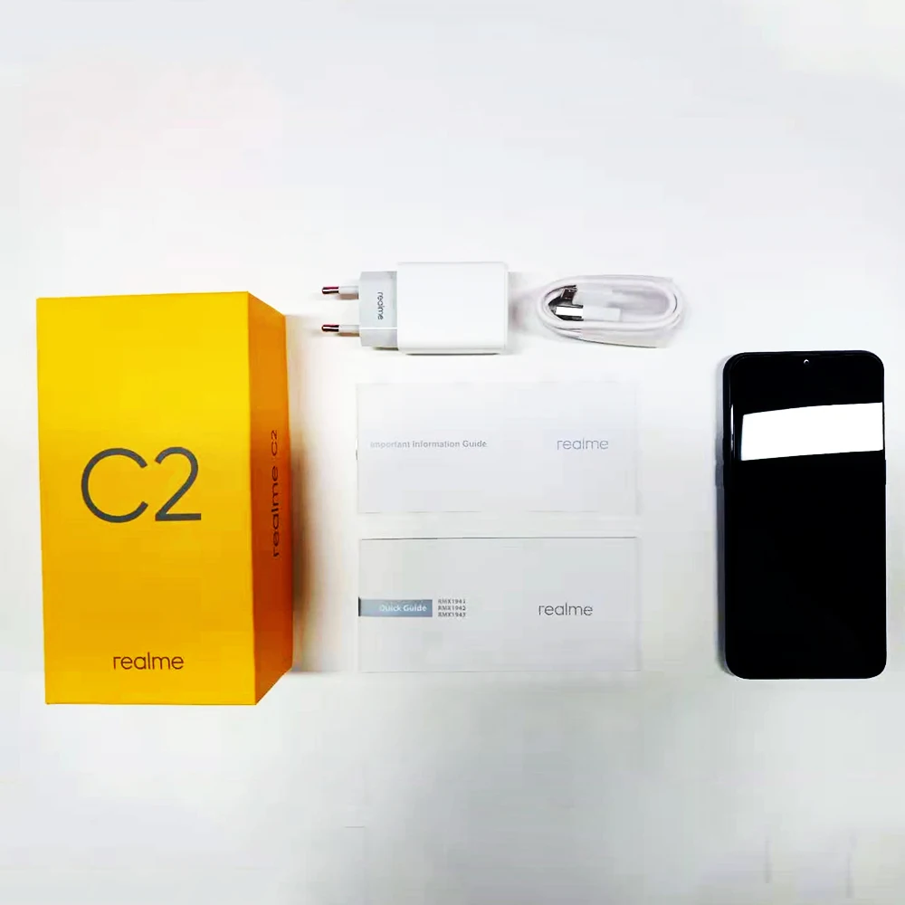 6,1 дюймов Realme C2 4G телефон Android 9,0 Helio P22 Восьмиядерный 2 Гб ОЗУ 16 Гб ПЗУ мобильный телефон 13,0 МП камера 4000 мАч аккумулятор смартфон