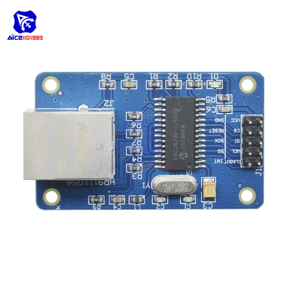 Сетевой модуль diymore ENC28J60 LAN сеть Интернет щит 25 МГц Кристалл AVR 51 LPC STM32 для Arduino Nano
