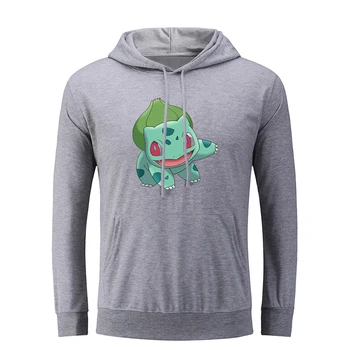

Pokemon Charmander Bulbasaur Squirtle Cartoon Penguin Men Graphic Hoodie Sweatshirt Strings Hooded Pullover