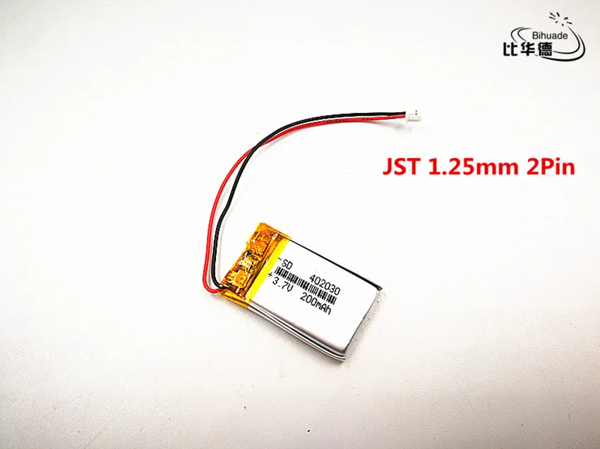 5 шт. литий-полимерная Lipo батарея перезаряжаемая 3,7 в 200 мАч 402030 JST 1,25 мм по индивидуальному заказу CE FCC ROHS MSDS сертификация качества