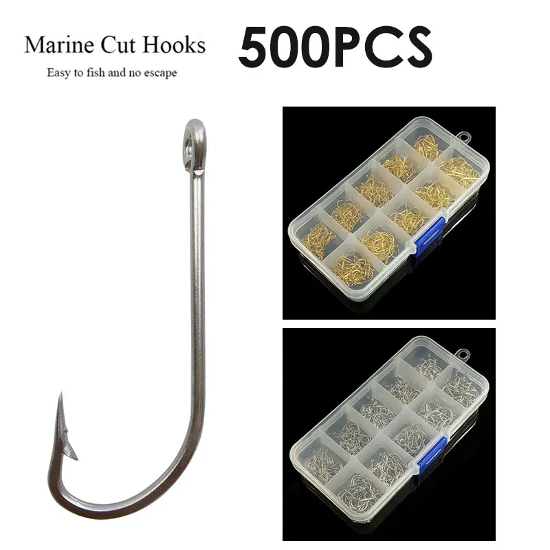 

Crank Hook Fishing Hook Lure Decoy Carbon Steel 500pcs/Set Portable Hook Durable