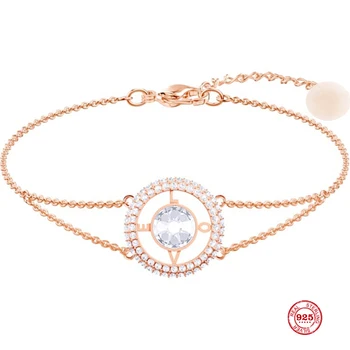 

2020 Fashion Charm Pure 925 Silver Original 1:1 Copy, Elegant Sweet Temperament Exquisite Bracelet Female Luxury Jewelry Gifts