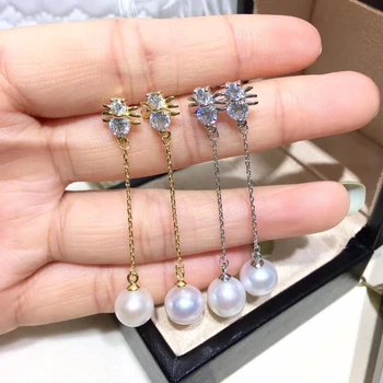 

Popular Spider 925 Sterling Silver Base Stud Earrings Settings Findings Mountings Parts for Pearl Jade Corals Stones Beads