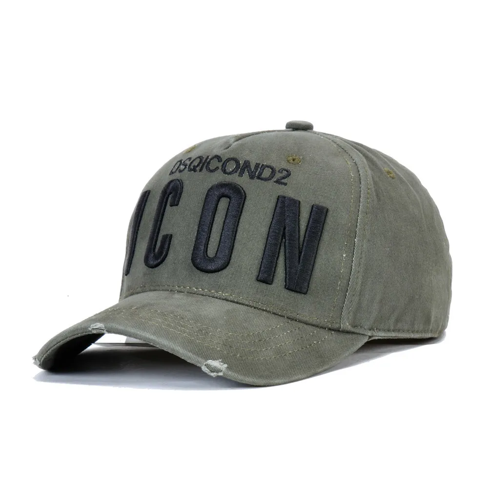 ICON cap DSQ брендовая мужская бейсбольная Кепка черная хлопковая кепка Casquette Homme хип-хоп рэпер Кепка Регулируемая уличная бейсбольная кепка - Цвет: green