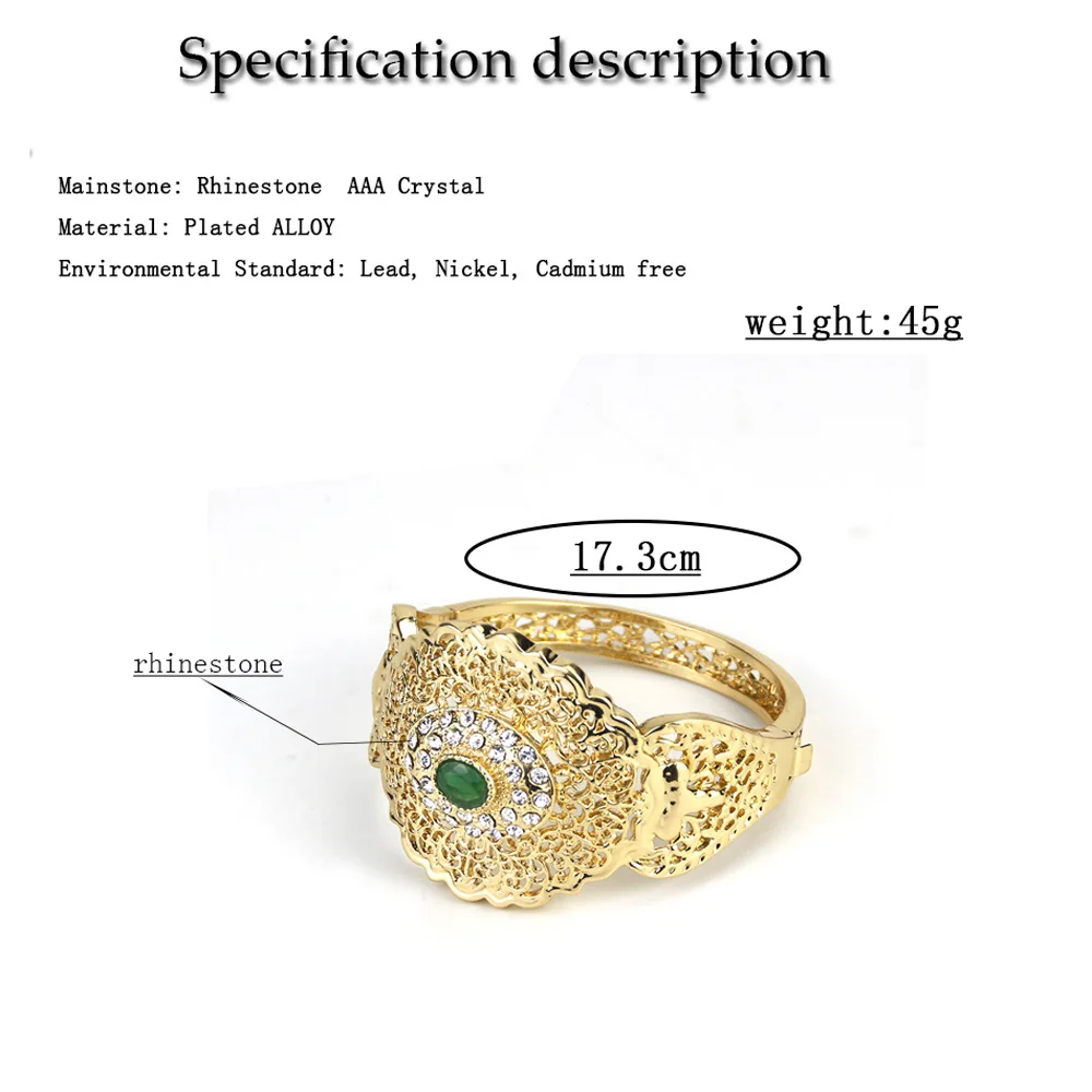 Sunspicems Chic Arab Bangle Cuff Bracelet for Women Gold Color Algerian Wedding Jewelry Hollow Metal Arabesque Dubai Bride Gift bangle bracelet