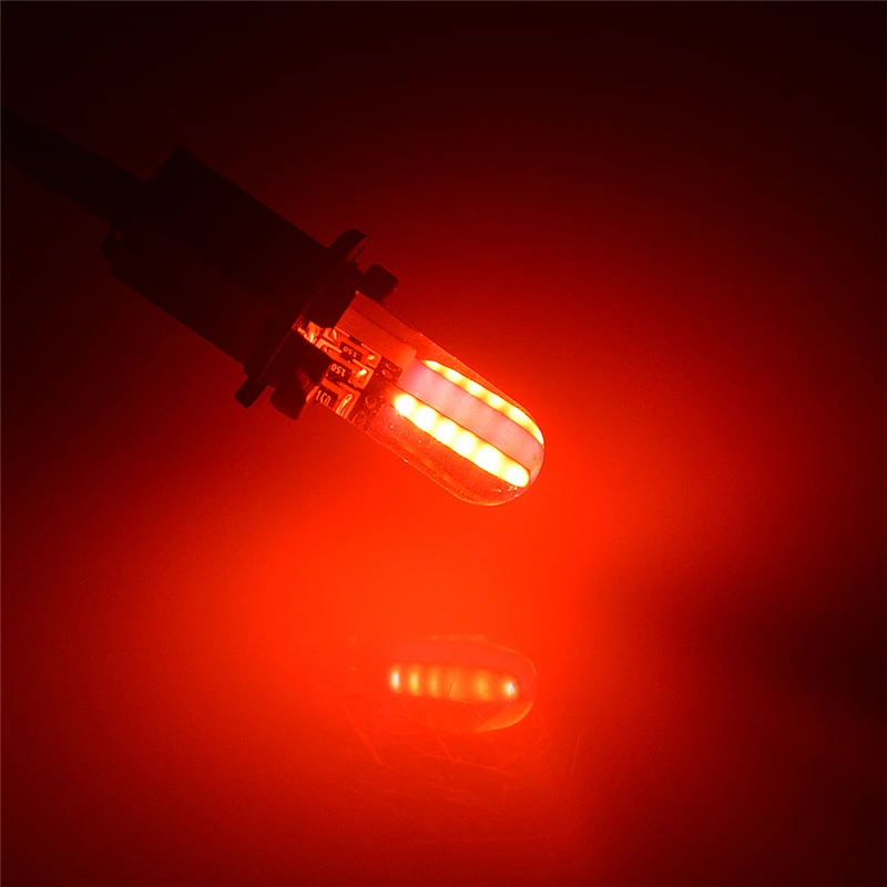 100x автомобильный светильник W5W светодиодный T10 светодиодный 194 501 6SMD силикагель авто Интерьер боковая светильник фонарь освещения номерного знака DC12V
