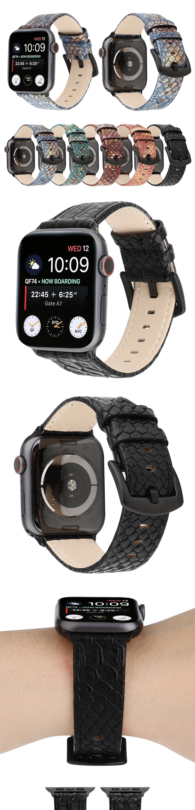 For A pple Smart Watch Strap for A pple watch 5 Strap Snakeskin Strap for A pple Smart Fashion Strap 44mm 42mm 40mm 38