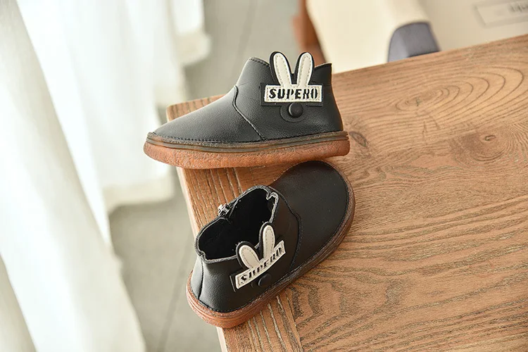 New children retro boots plus velvet girls boys waterproof Martin boots princess cotton shoes quality leather fashion zip