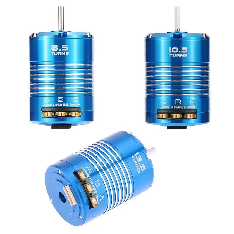 Motor sin escobillas de alta eficiencia, Sensored, 540, para coche RC 1/10, azul