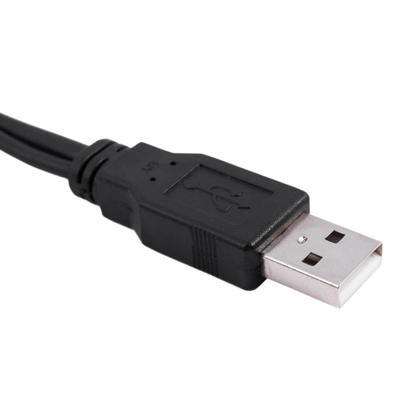 USB 2,0 Тип A Мужской Двойной USB A Мужской Y сплиттер кабель шнур черный