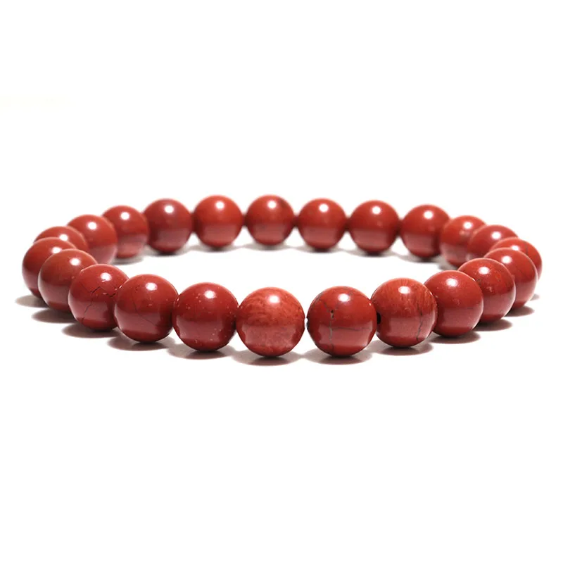 Минималистский 4 размера натуральный камень Бусины красный коралл браслет ручной работы Будда медитация браслет для женщин мужчин ювелирные изделия - Окраска металла: 8MM