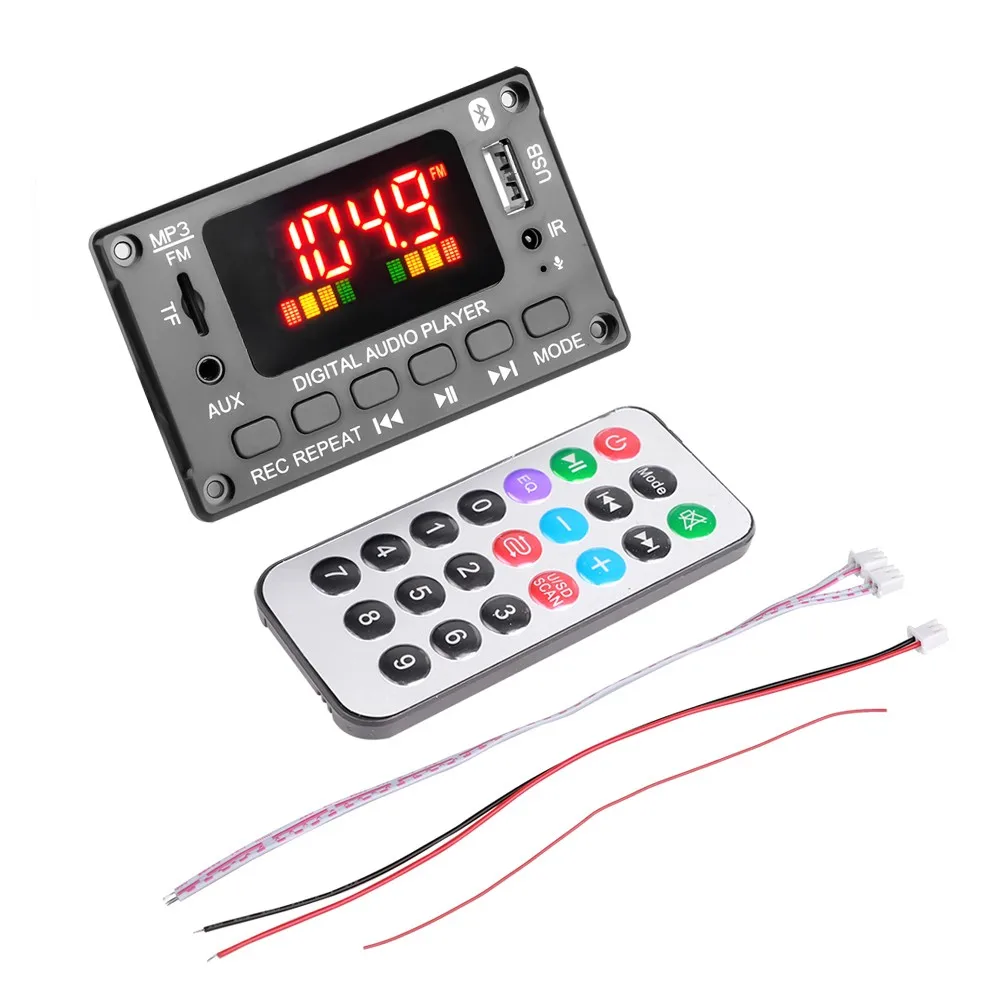 mp3player juice 2*40W Amplifier MP3 Decoder Board 7V-26V Bluetooth 5.0 Car MP3 Player USB Recording Module FM AUX Radio For Speaker Hands-free sony walkman mp3