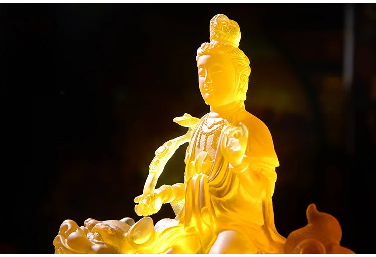Bodhisattva Manjusri Manjushri resin statues Samantabhadra ornaments buddha figurine to ward off evil spirits lucky peace! 6