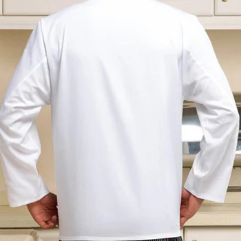

High Quality White Kitchen Chef Jacket Uniforms Full Sleeve Cook Clothes Food Services Frock Coats Work Wear M-3XL