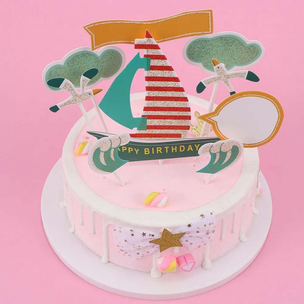 Figurine gâteau pour gâteau joyeux anniversaire Décoration pour fête prénatale anniversaire