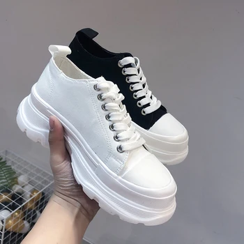 

Round Toe Women Small White Shoes Wedge Basket 2020 Modis All-Match Clogs Platform Casual Female Sneakers Woman Espadrilles