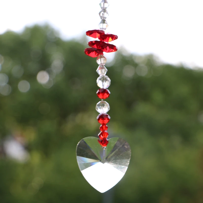 1pcs Hanging Chakra Crystal Love Heart Pendant Rainbow Suncatcher Home Party Decoration Decorative Decorative Decorative Home Decordecoration Party Aliexpress