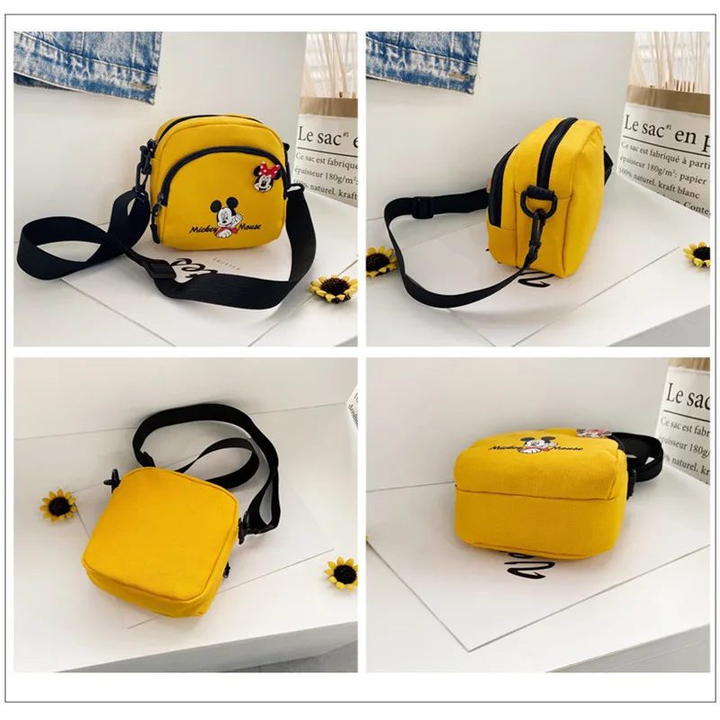 Genuine Disney Cartoon Anime Mickey Mouse Canvas Shoulder Bags Cute Fashion Women's Handbags Minnie Messenger Bag Girls Gifts crossbody bag women shoulder bag women messenger bag