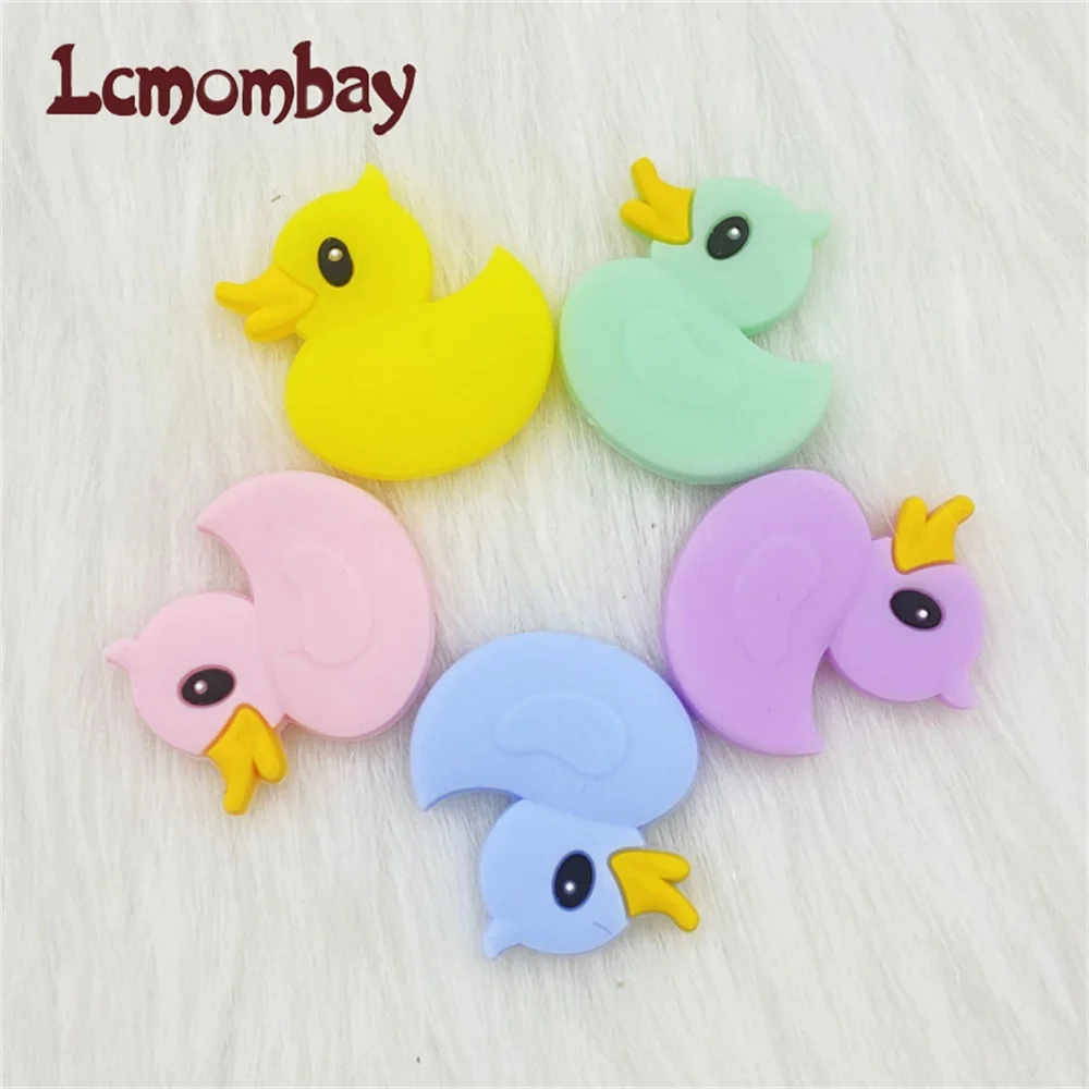 10pc/lot Duck Silicone Beads Rodent Siliconen Perle Teething Beads For Jewelry Making Necklace Pendant Baby Products