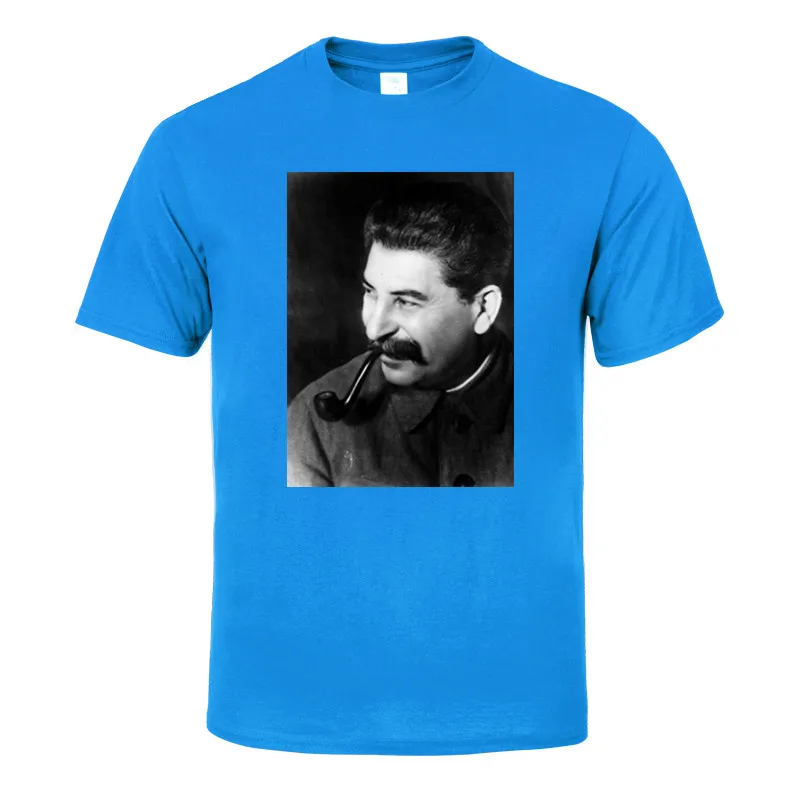 

Футболка мужская с русским принтом Сталина, повседневная тенниска с круглым вырезом, брендовая хлопковая майка, лето