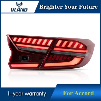 

Vland LED Tail Lights Red Black Color For Honda Accord 10th 2016-2018 LED TailLights Signal LED DRL Stop Rear Lamp