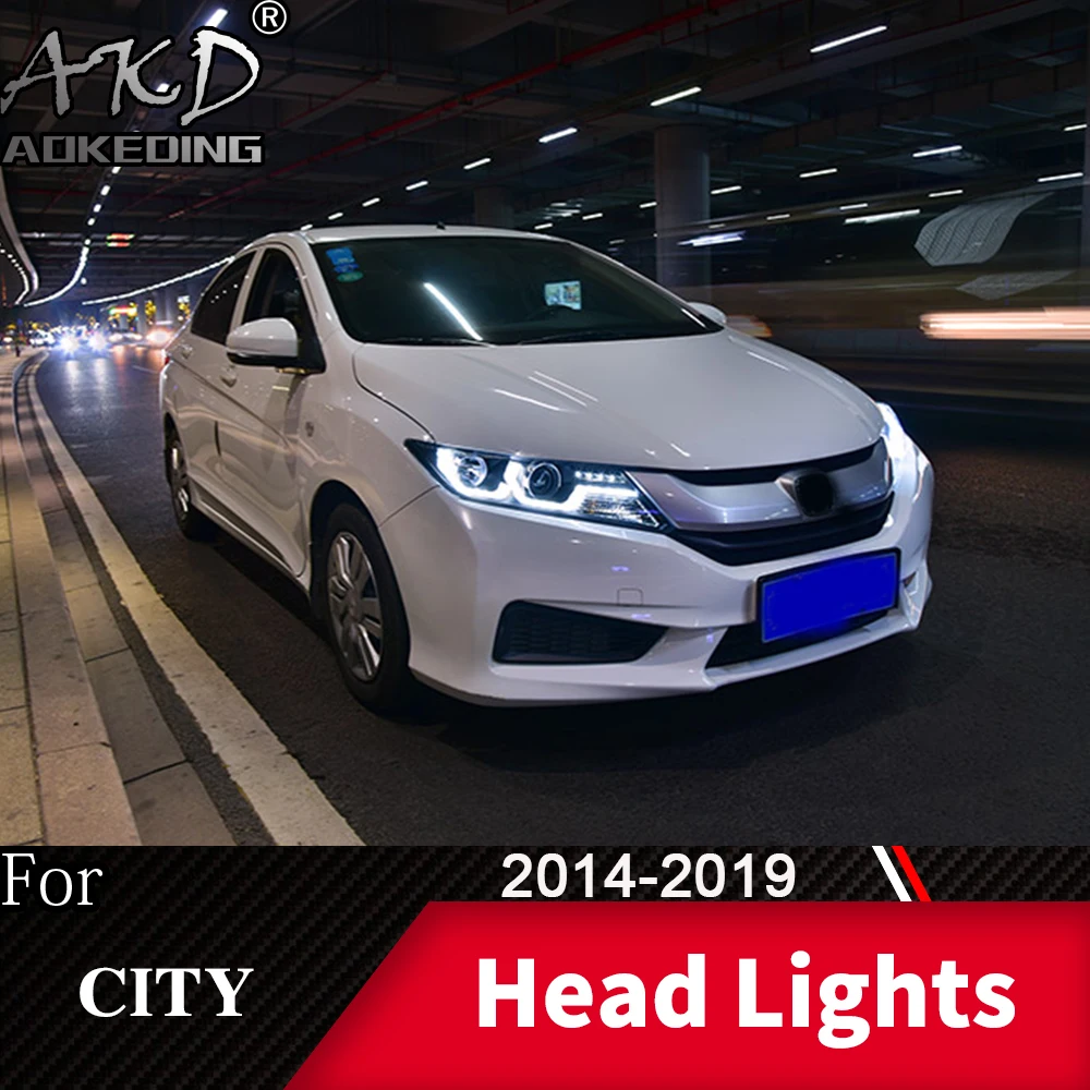 Фара для автомобиля honda City- городской головной светильник s противотуманный светильник s дневной ходовой светильник DRL H7 светодиодный Биксеноновая лампа автомобильные аксессуары