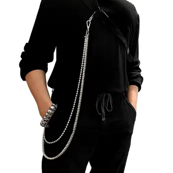 

metal punk pant chain chest chain cool mens accessories