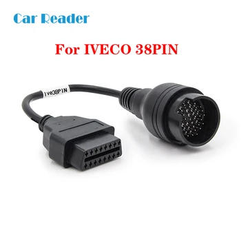 

Free Shipping High Quality For Iveco 38Pin Diesel Male to OBD2 16Pin Female Car Diagnostic Tool Adapter Converter Cable