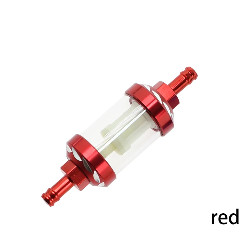 8mm Universal Motorcycle Fuel Filter CNC Aluminum Alloy Glass Gas Fuel Gasoline Oil Filter For ATV Dirt Pit Accessories Off-Road