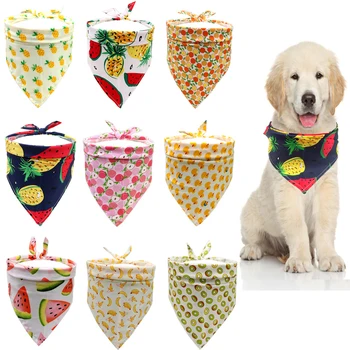 

Dog Bandanas Puppy Cat Dog Bandana Bibs Large Dog Scarf Cute Fashion Cotton Fruit Dog Accessories for Summer Pet Supplies