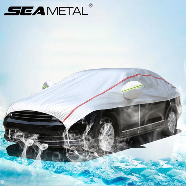 Magnetic Half Car Cover Sun Uv Snow Dust Rain Resistant Covers Car Cover  Waterproof Car Outdoor Sun Shade Cover - AliExpress