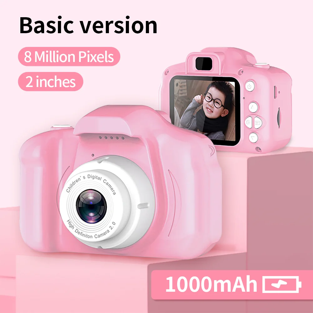 H7-Pink Детская цифровая камера 30MP 2,4 дюймовый ips экран 1080P HD видео селфи мини SLR детская игрушка камера для рождественских подарков Minibear - Цвет: H7-Pink