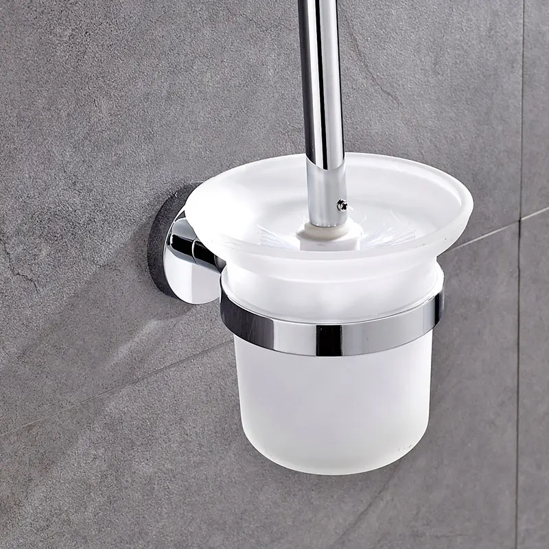 Toilet Bowl Brush Holder for Bathroom Wall Mounted Stainless Steel Rust Resistance Cleaning Tools toilet brush holder