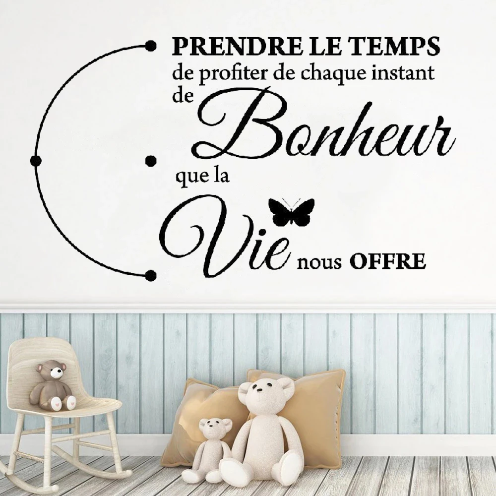 Calcomanias De Pared Para Decoracion De Sala De Estar Poster De Vinilo Con Frases Instantaneas Francesas Mural Ru2376 Aliexpress Hogar Y Jardin