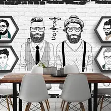 Пользовательские 3D Настенные обои европейский и американский ручная роспись тренд Парикмахерская фоновая стена