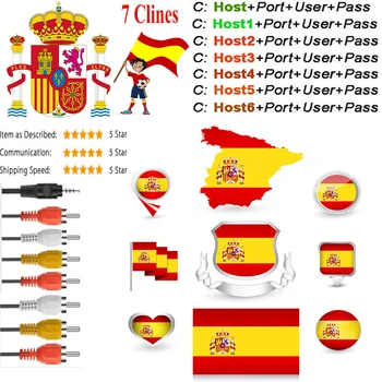 

1 Year Spain Portugal Germany Poland Satellite tv Receiver 7Clines For DVB-S2 X800 X800S V7 v7s v8 nova V9 Cccam Europa server