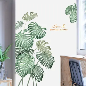 

Self-Adhesive Wall Sticker Creative Green Plants Stickers For Home Decor decoration PVC Waterproof Wallpaper Door Sticker