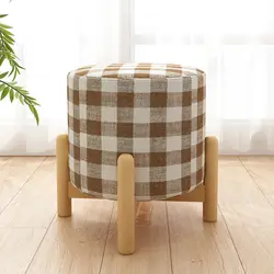 Устойчивый деревянный стул, модные ткани, гостиная, диван, табурет для ног, четыре леггинсов, низкий табурет, домашняя обувь, скамейка