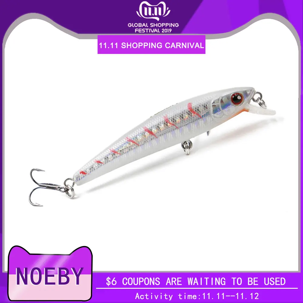 75 мм/5 6 г NOEBY Minnow NBL9120 бас Щука карп форель пластиковая рыболовная воблер твердая