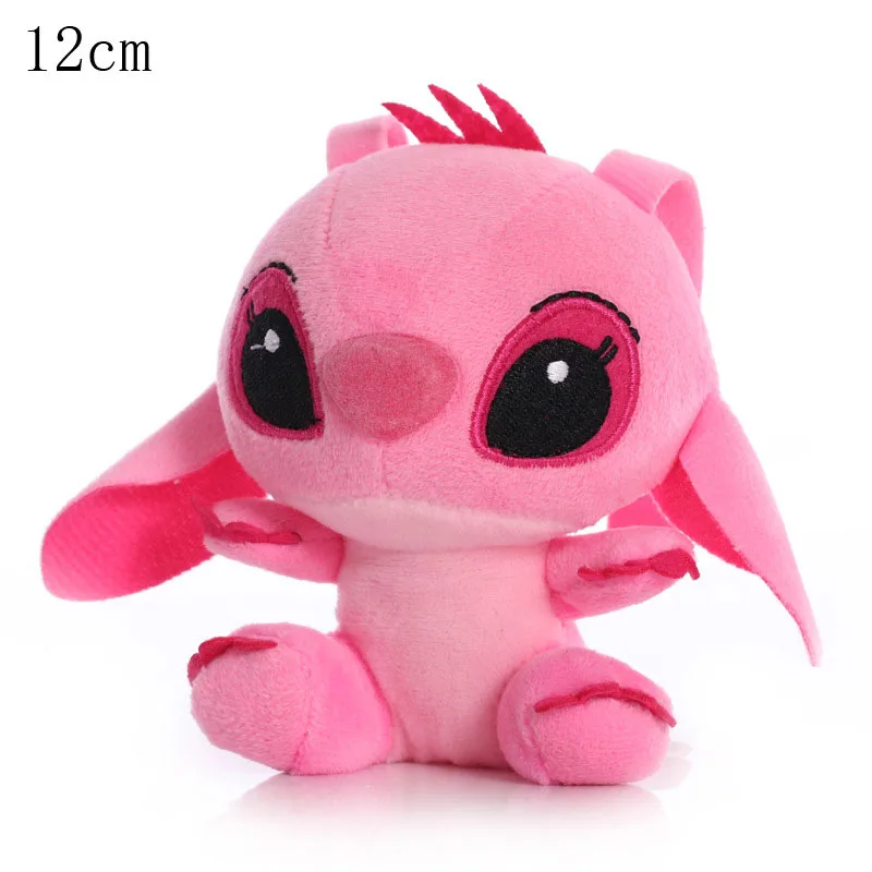 10CM Anime Lilo Stitch Plush Toys cute Soft Stitch Stuffed toy keychain  gifts For Kids, Pink 