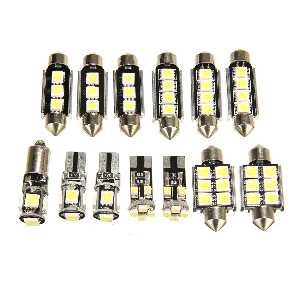 13Pcs/Set 12V White Canbus Car Interior LED Chip Light Bulb Kit For V-W G-olf 6 MK-6 GT-I 2010-2015 Front/Rear Dome Reading Lamp