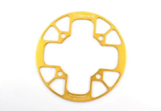 MTB горный велосипед 104BCD защита Шатунов пластина положительная цепное колесо отрицательная Шестерня Защитная крышка алюминиевый один диск - Цвет: 40-42T gold