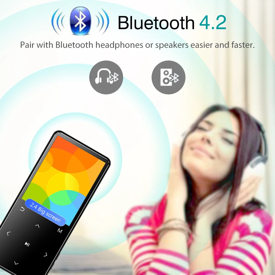 Mp3 плеер REDANT с Bluetooth и динамиком сенсорный экран 2 4 дюйма Hi Fi Walkman MP 3 Flac музыкальный