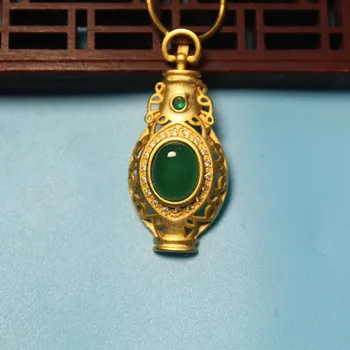 

Wholesale Fashion Jewelry Chalcedony Euro-American inlaid work Bottle necklace for woman feature Jewelry namour charm Gift