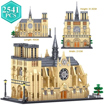 

2541pcs Technic Architecture Street View Paris Notre Dame Building Blocks Church Model Bricks Toys Adult Gift for Girlfriend