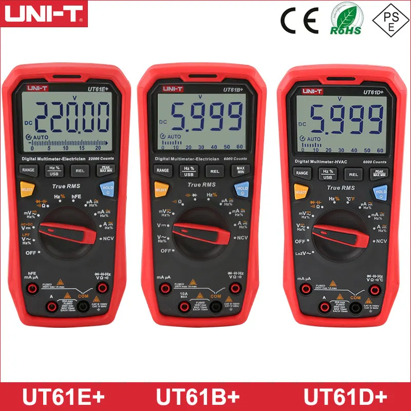 Φ UT61B + UT61D UT61E цифровой мультиметр детектор напряжения и тока реальное