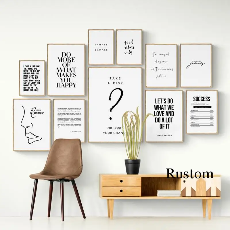 

Canvas Poster Quote Minimalist Abstract Nordic Wall Art Painting for Interior Picture On Wall Loft Canvas Frameless Prints
