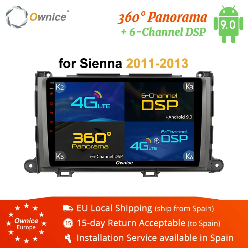 

Ownice K1 K2 K3 K5 K6 2DIN Android 9.0 360 Panorama DSP 4G LET Car DVD Player GPS Navi For TOYOTA Sienna 2011 -2013 Radio Stereo
