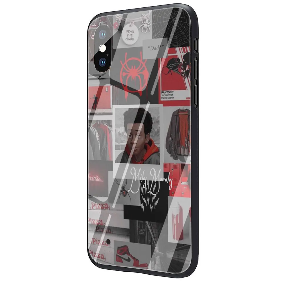 MARVEL обои из закаленного стекла ТПУ Черный чехол для iPhone 11 Pro X или 10 8 7 6S Plus Xr Xs Max - Цвет: G3